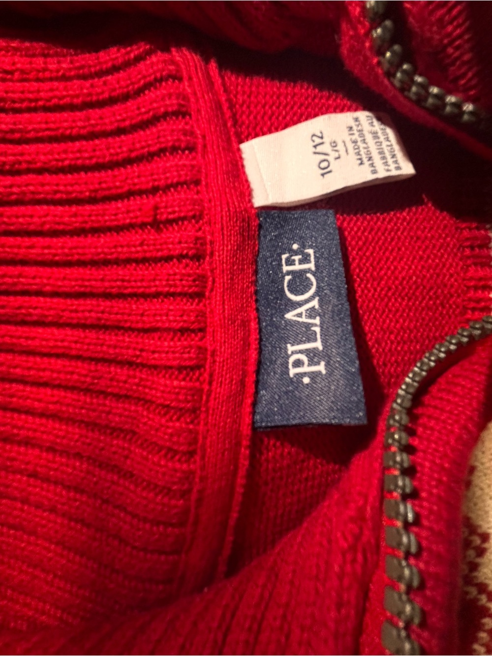 The Children's Place Red Snowman & Tree Half-Zip Holiday Sweater - Picture 3 of 3